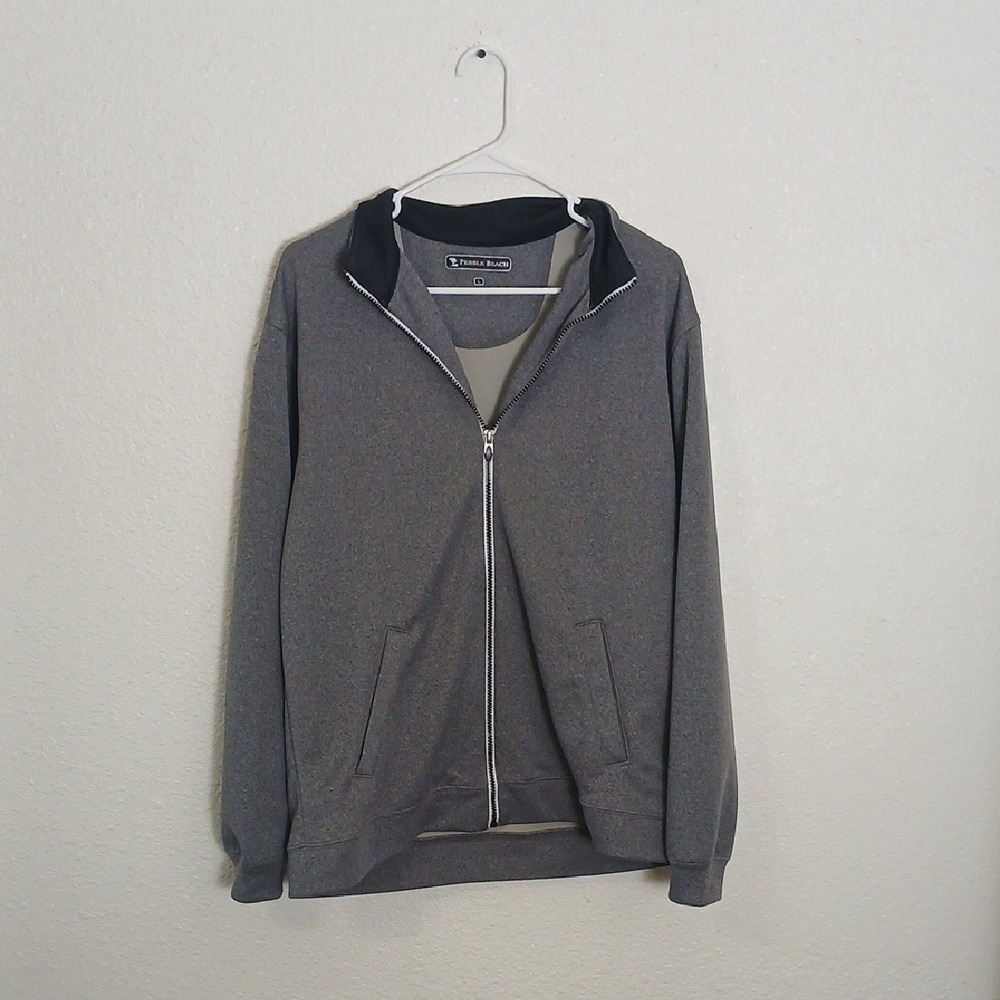 Pebble Beach Men's Zip-Up Gray Sweater